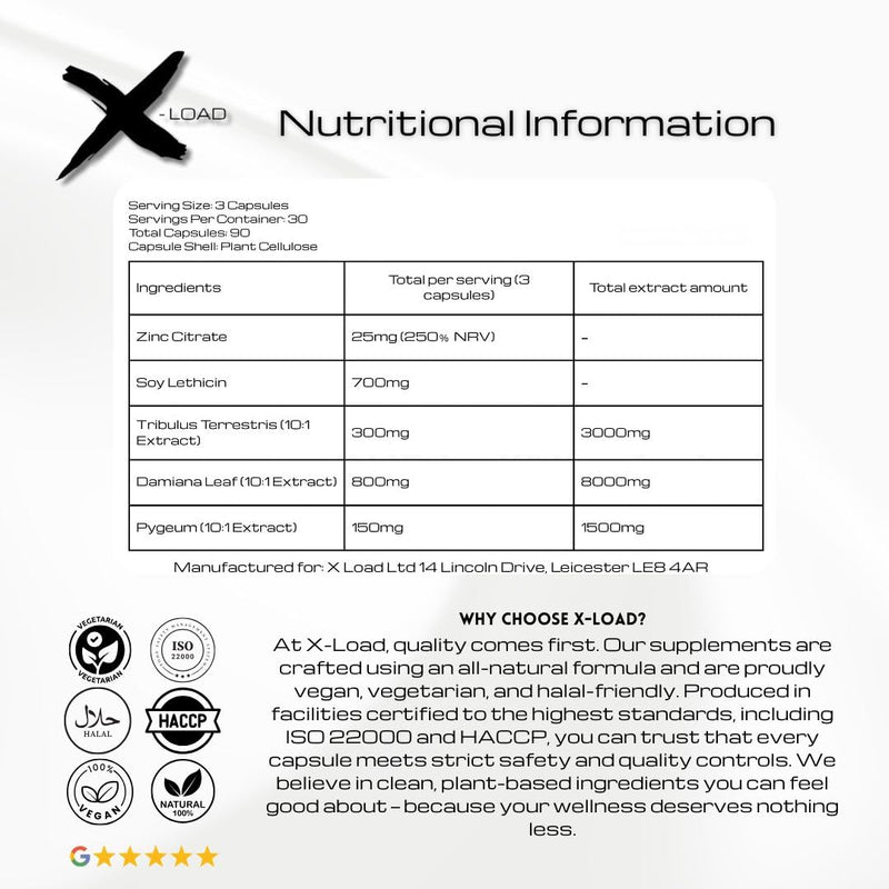 X-Load – The Original Formula | More Volume, More Drive | Vitality & Fertility Supplement | Sperm Volume & Motility Support | 90 Vegan - Halal Capsules (30 Day Supply)