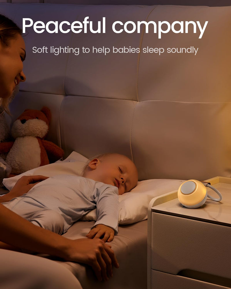 [Australia] - 2025 Mom's Choice Awards, Portable Sound Machine for Baby Adult, AI Cry Detection, 18 Soothing Sound, Bluetooth Rechargeable White Noise Machine for Home Office Travel, Nursery Light, Gray Putty Gray 