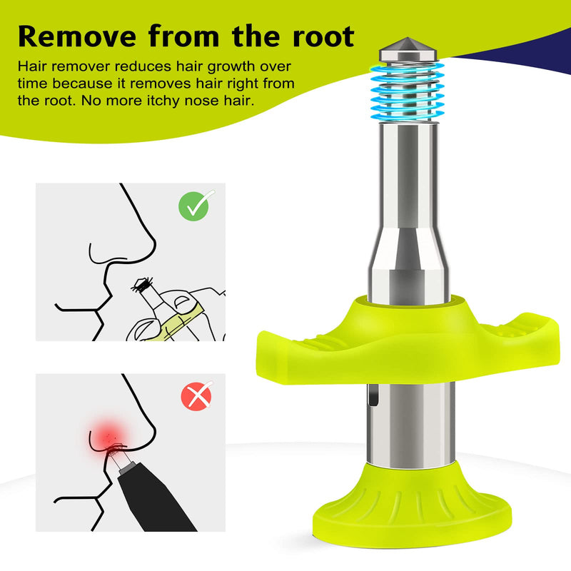 Nose Hair Ear Hair Removal, Upgraded Manual Hair Trimmer for Men&Women, Stainless Steel Hair Remover Waxing Kit(Green) Green