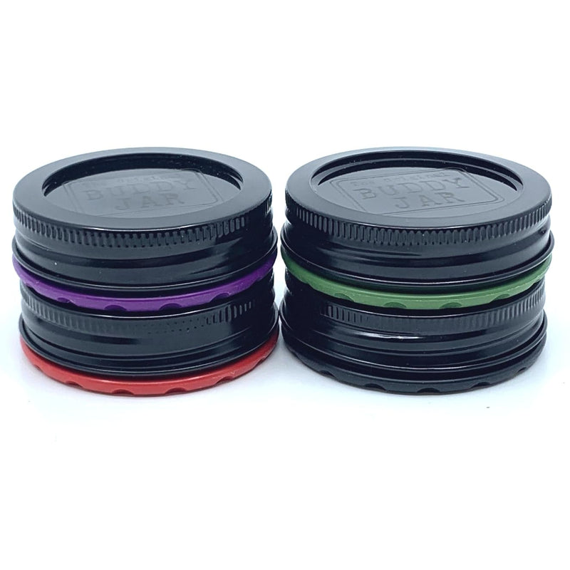 Smell Proof Stash Jar Bundle – Airtight Herb Storage Containers, Portable & Travel-Friendly, 55ml/1.8oz, Set of 4, Red Purple Green Black
