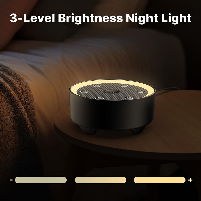 [Australia] - Sleep Sound Machine with White Noise, 24 Soothing Sounds & Max 8H Timer for Baby and Adult. Recessed Night Light Button, Dimmable Light, Plug in 