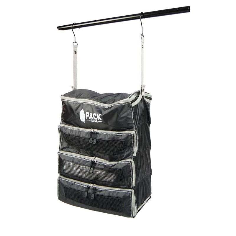Hanging Carry-On Organizer - Our Fitted Hanging Luggage Organizer Perfectly Fits Any Carry On - Our Packing Cubes For Travel Use Mesh Windows to Make Finding Clothes Easy (Black, M) Medium (Carry-On) Black