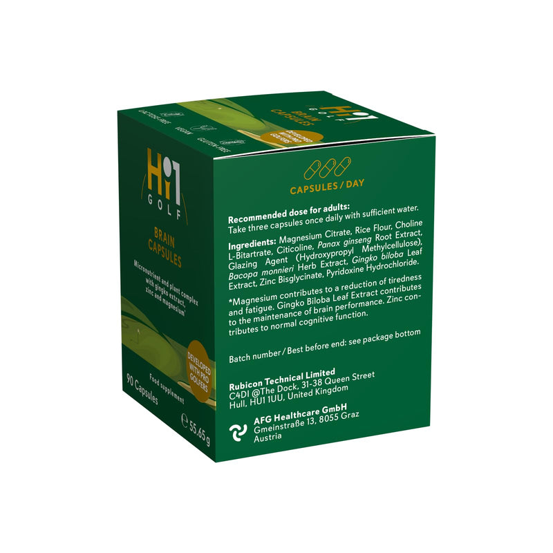 Hi1 GOLF Brain Boost – Advanced Golf Supplement, Supports Concentration & Mental Clarity for On-Course Performance & Precision with Ginkgo Biloba Extract, Ginseng Root & Magnesium – 90 Capsules