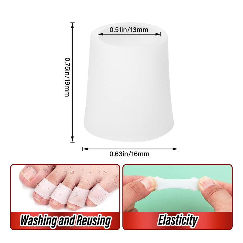 [Australia] - WLLHYF 20pcs Toe Sleeves Gel Toe Protectors Toe Tube Breathable Toe Covers Toe Spacer for Bunion Hammer Toes Friction Prevention Pain Relief (White) White 