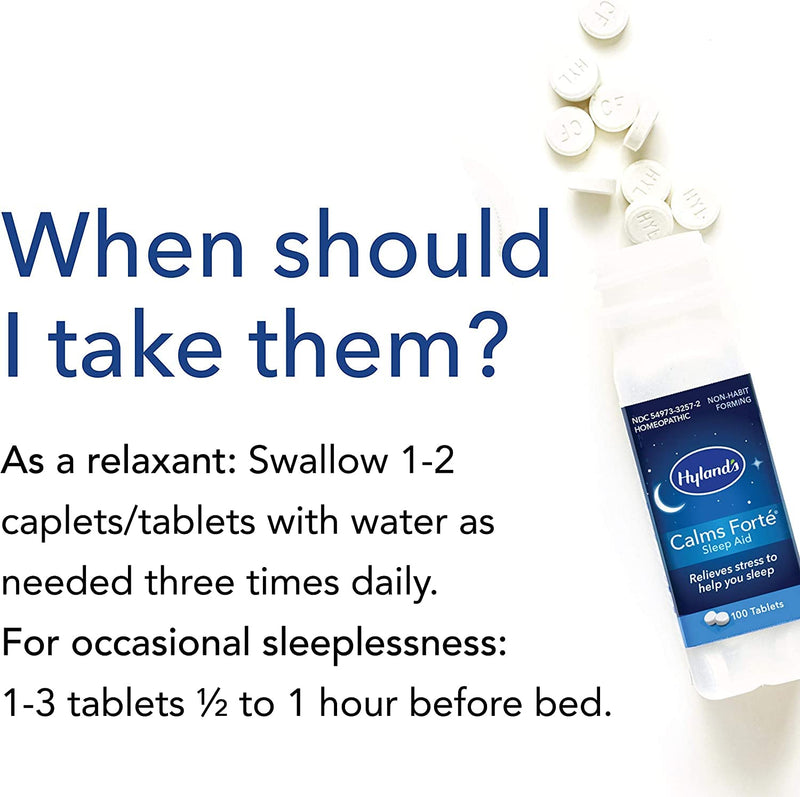 [Australia] - Hyland's Naturals Calms Forte Tablets, Natural Relief of Nervous Tension and Occasional Sleeplessness, 100 Count 