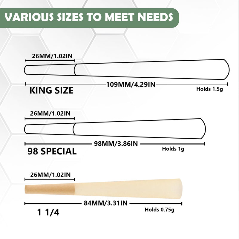 [Australia] - Pre Rolled Cones 1 1/4 Size 50 Pack, Natural Unbleached Cones Rolling Papers with W-shaped Tips, Slow & Even Burning Preroll Cones Packing Tubes Included for Party Gift (84mm) 50 Count 