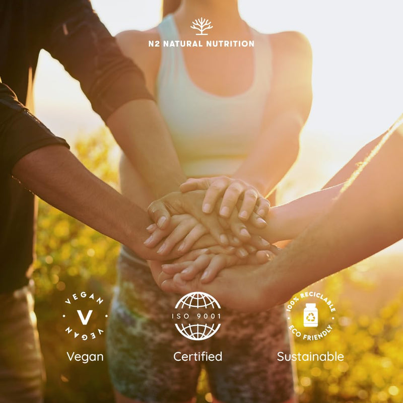 Natural Vitamin K2 Mk7 Capsules, High Concentration 200µg. for Hear, Brain and Bones. 120 Vegetable Capsules. UK Vegan Certified. N2 Natural Nutrition