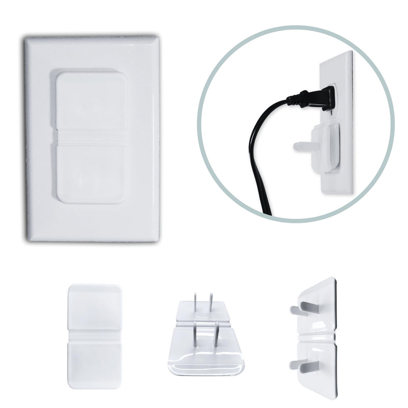 [Australia] - White Double Outlet Covers Baby Proofing (10 Pack, 20 Sockets) | Baby Proof Plug Covers for Electrical Outlets | Safe & Secure Baby Safety Products | Childproof Socket Covers Protect Toddlers & Babies 10 White Outlet Covers 