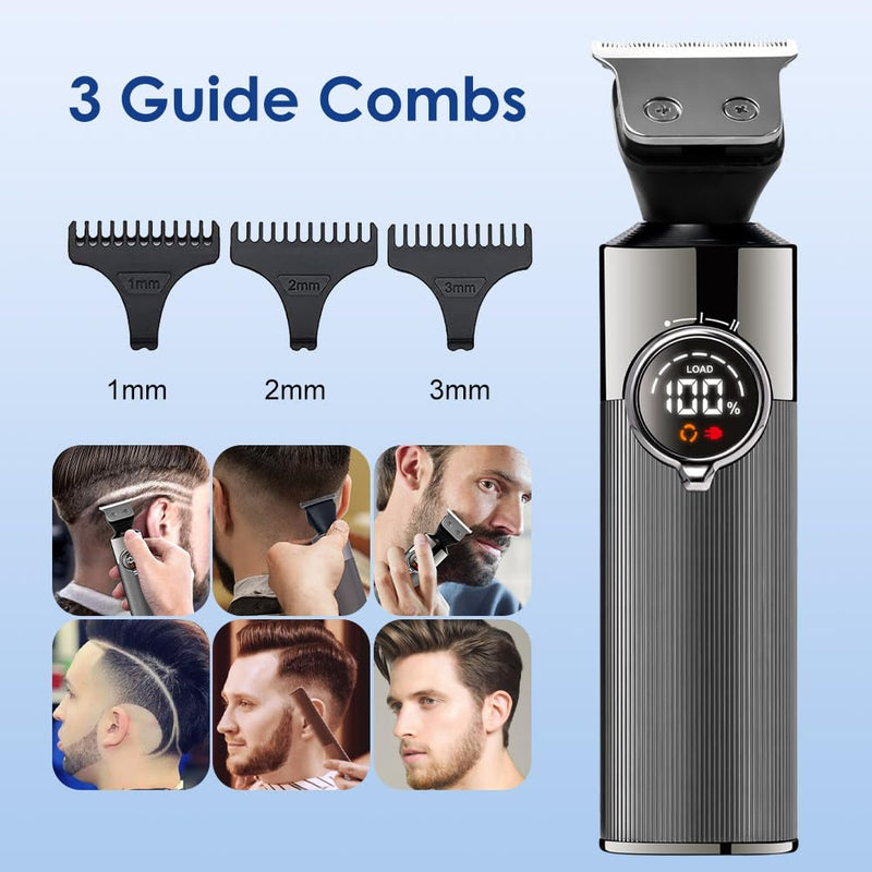 [Australia] - Solimpia Electric Shaver Set 3 in 1 Multigroomer Beard Trimmer T-Blade Trimmer Hair Clipper Men's Hair Trimmer Nose Hair Trimmer Precision Trimmer Groomer IPX7 Waterproof Rechargeable 