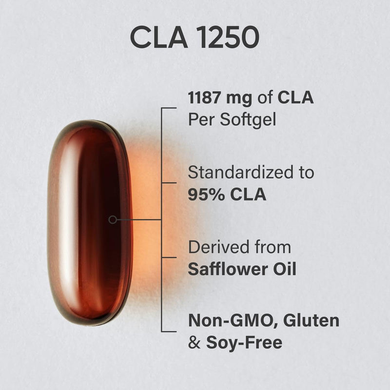 [Australia] - Sports Research CLA - 1250mg with Active Conjugated Linoleic Acid for Men and Women | Non-GMO, Soy & Gluten Free - 95% (90 Softgels) 90 Count (Pack of 1) 