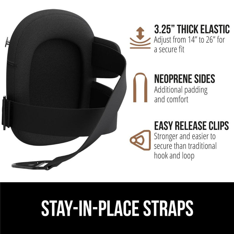 GORILLA GRIP Umbrella, One Size, Black and Knee Pads, One Size, Black Bundle