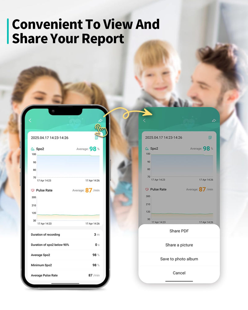 [Australia] - Pulse Oximeter HealthTree Oxygen Monitor Fingertip, Bluetooth Pulse Ox with Free APP, O2 Pulse Oximeter Finger and Heart Rate Monitor, 2 X AAA Batteries, Lanyard Gray 
