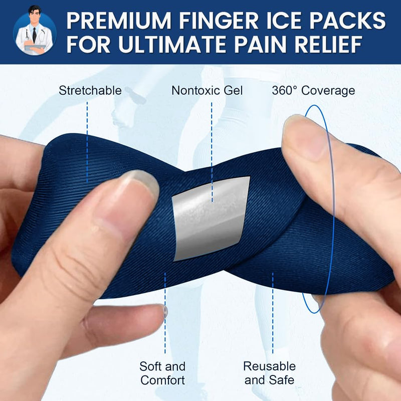 [Australia] - Simplation Trigger Finger Splint and Ice Pack (2+2 Set) for Pain Relief, Knuckle Immobilization, Straightening Arthritis, Injured Mallet Finger, Fits Index, Middle, Thumb, Ring Finger 