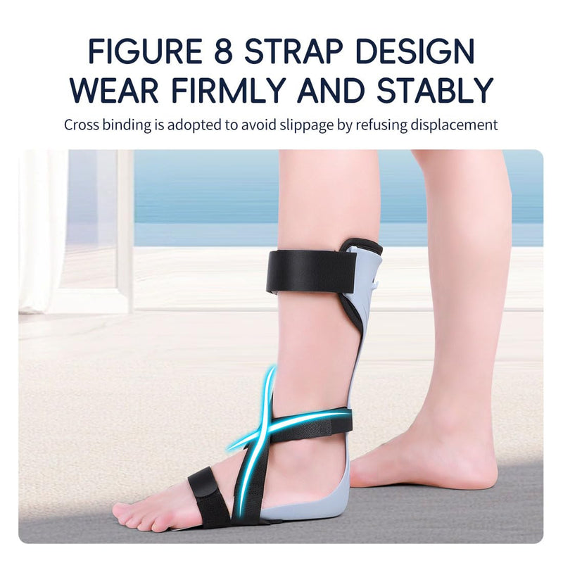 Laway Drop Foot Brace AFO Ankle Support Lightweight Orthotic Device, Adjustable Leg Strap for Stroke/Paralysis/Nerve Damage Patients, Unisex for Left/Right Foot, Daily Rehabilitation Use (Large, right foot) Large