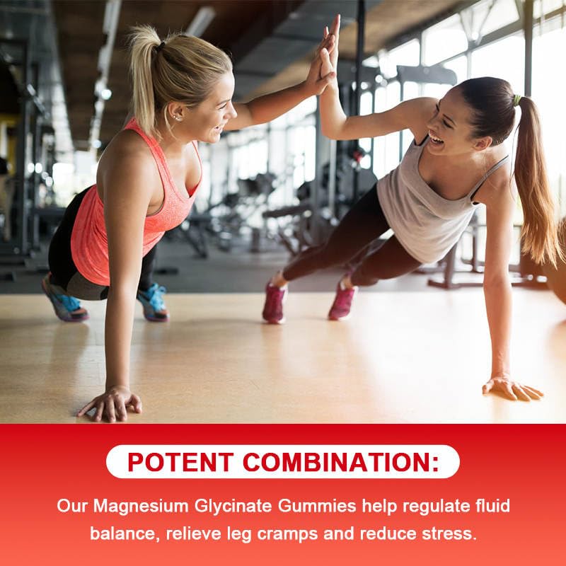 Magnesium Bliss: Raspberry Gummy Bears for Enhanced Focus, Restful Sleep, and Balanced Blood Sugar (500mg Magnesium Glycinate) - 60 Gummies