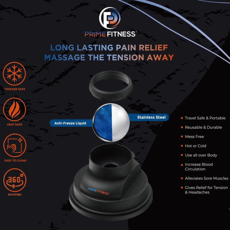 [Australia] - PRIME Fitness Wall Mounted Massage Ball | Cold Therapy | Back Massager | Cryo Stick | Relieve Muscle Pain (360 Massager) 360 Wall Massager 