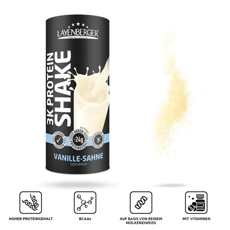 [Australia] - Layenberger 3K Protein Shake - 79% protein and only 4.1% carbohydrates with 7.2 g sugar, (1x 360 g) - vanilla cream 360 g (pack of 1) 