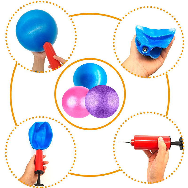 [Australia] - Small Pilates Ball 6 Inch Exercise Ball for Yoga Classroom Core Ball Barre Ball for Physical Therapy Balance Stretching with Pump Pink 