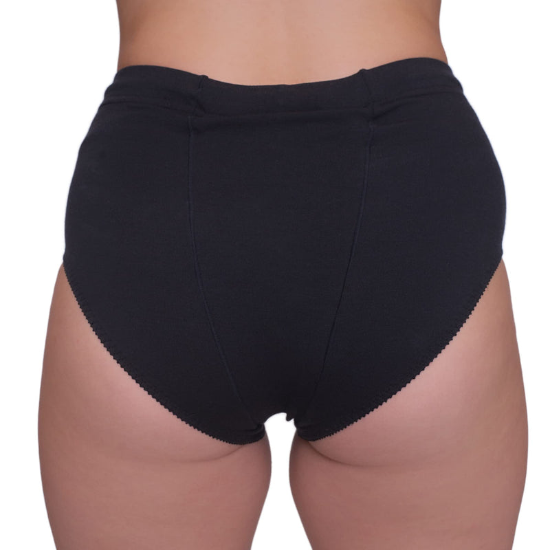 Vulvar Varicosity and Prolapse Support Brief with Groin Compression Bands - 521 Small Black