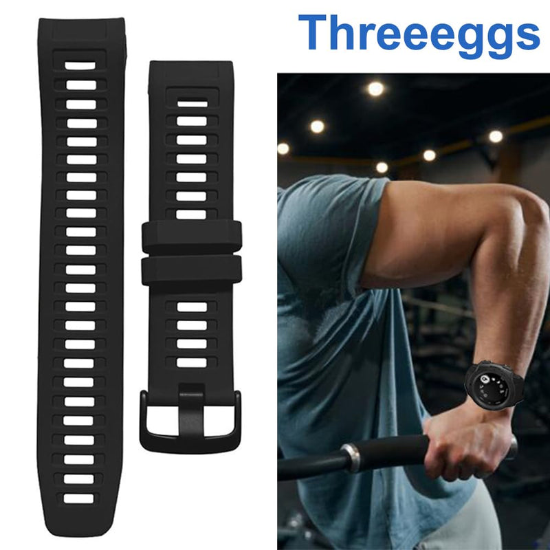 [Australia] - Replacement Band Compatible with Garmin Instinct, 22mm Smartwatch Accessory Wrist Soft Silicone Band Strap for Garmin Instinct 2 / Instinct Esports/Solar/Tide/Tactical Black 