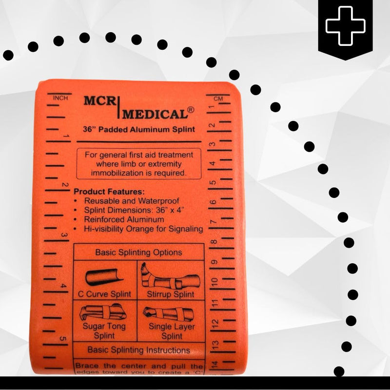 MCR Medical 36" Aluminium Reusable, Waterproof, Splint, Single