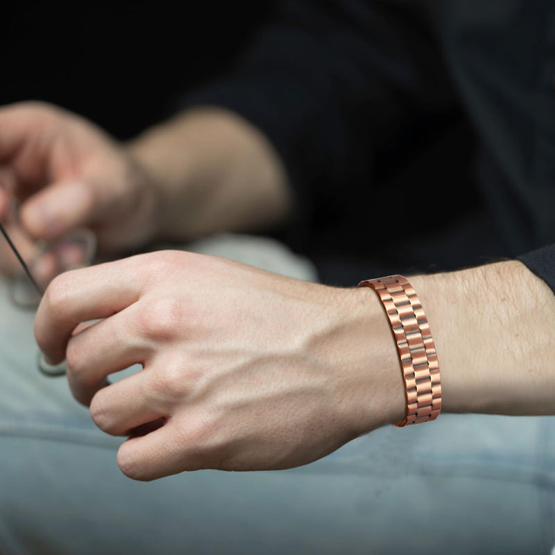 [Australia] - MagEnergy Copper Bracelet for Men, 99.9% Pure Copper Bracelet for Men with 6pcs 3500 Gauss Magnets, Adjustable Bracelets Jewelry Gift 