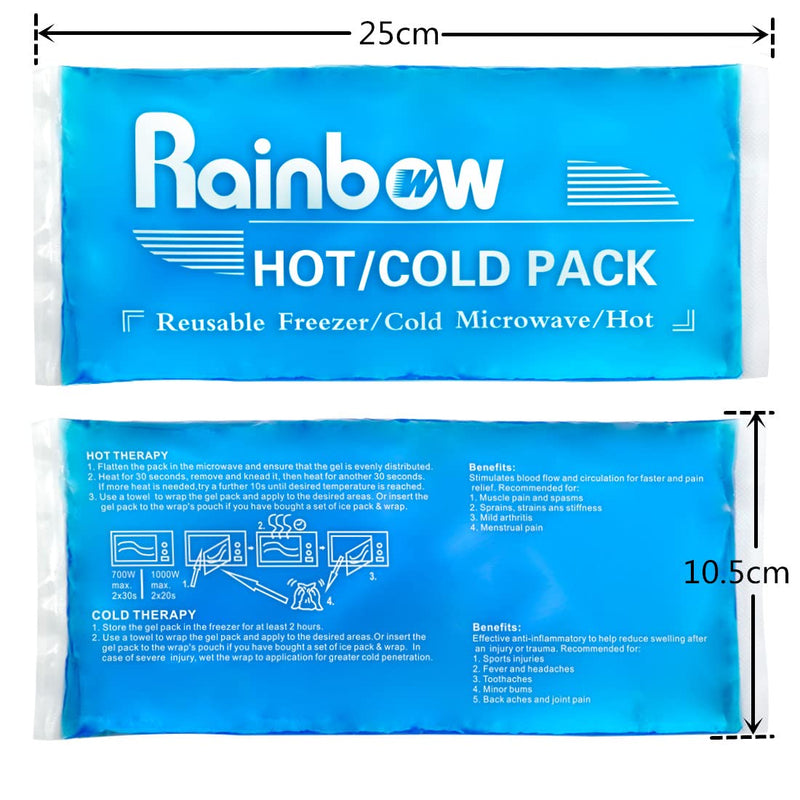 [Australia] - Soft Ice Packs Reusable Gel Pack 2, Hot and Cold Gel Ice Packs for Injuries, Headaches, Joint Pain Relief, Comfort Ice Gel Pack Flexible Therapy on Neck, Ankle, Knee, Leg, Shoulder, Elbow, Wrist, Feet 9.8" X 4.3" - 2 Ice Packs 