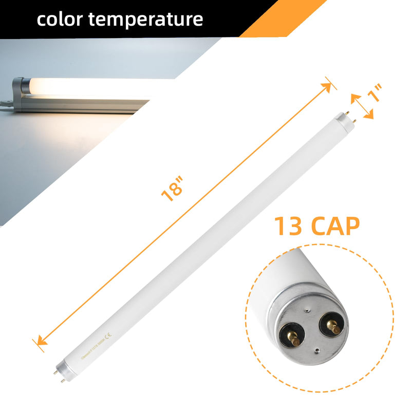 [Australia] - 18 Inch 15W T8 3000K Fluorescent Linear Tube Bulb F15T8/WW G13 Base 2 Count 