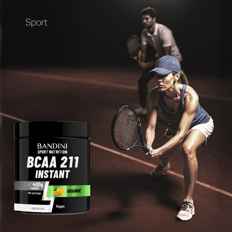 Bandini® BCAA 211 Powder 400g - 66 Servings - Branched Chain Amino Acids BCAAs 2:1:1 Supplement - Pre & Intra Workout, Recovery Energy Drink with L Leucine, L Isoleucine, L Valine - 100% Vegan, Orange 400g (pack of 1)