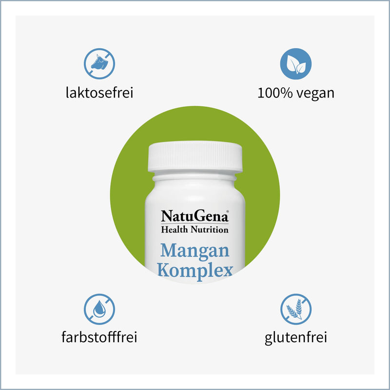 [Australia] - NatuGena Manganese Complex, Gluconate, Bisglycinate, Citrate, Contributes to Healthy Energy Metabolism, 120 Capsules (120 Day Pack) 