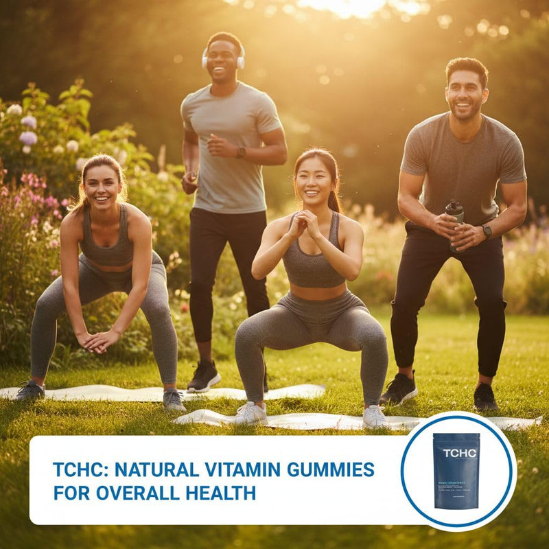 TCHC - Sports Endurance Gummy, Natural Pre-Workout - Fast Working. Added Lions Mane, Black Maca Root, VIT B12, VIT B3 & Guarana Extract. High Intensity. Boost Cognitive Function and Improve Memory.