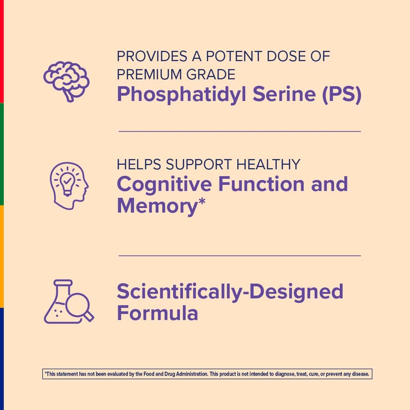 Stop Aging Now - Phosphatidyl Serine Supplement CogniTrex PS - 300mg - 60 Softgels