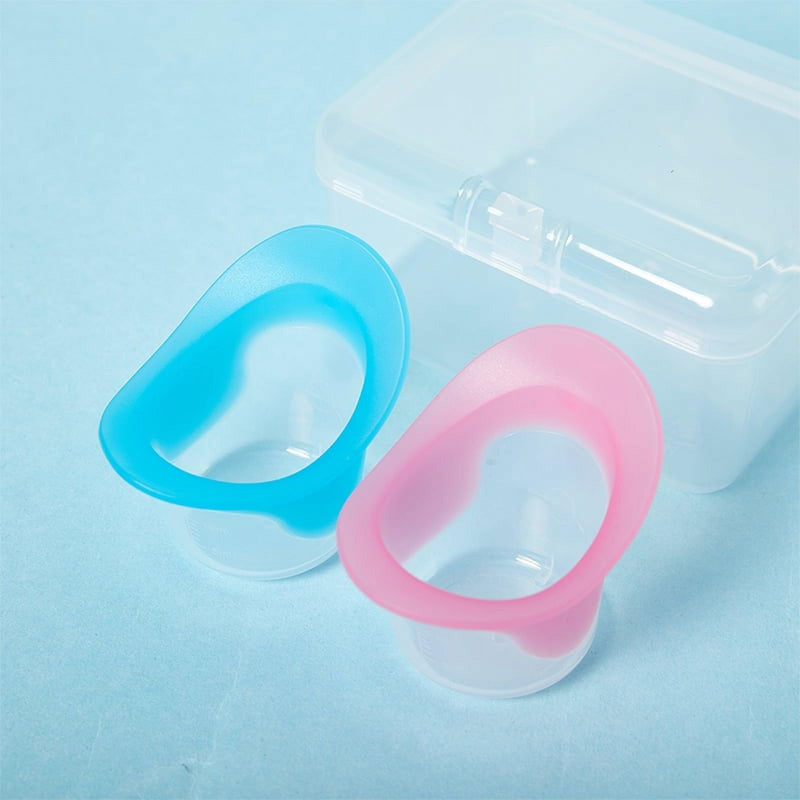 [Australia] - 2 Pcs Blue&Pink Eye Wash Cups Eyes Wash Kit Bath Kit Silicone Eyelash Lid Care for Tired Dry Eyes Effective Eye Cleaner Solution with Storage Container Soothing Tired 