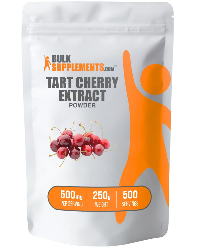 BulkSupplements.com Tart Cherry Extract Powder - Tart Cherry Supplement, Herbal Supplement - Antioxidant Source, Gluten Free, 500mg per Serving, 250g (8.8 oz) (Pack of 1) 500 Servings (Pack of 1)