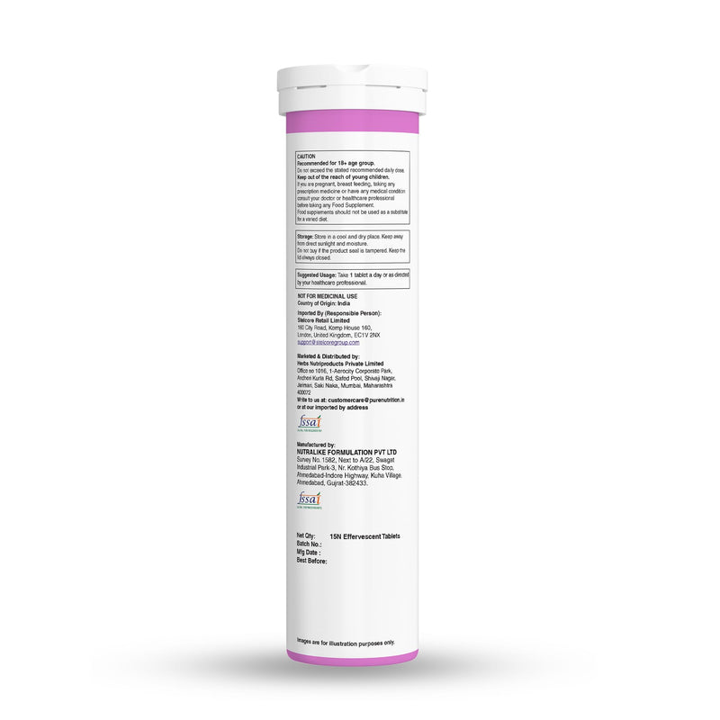 Pure Nutrition L-Glutathione 500mg, 30 Effervescent Tablets (15x2), with Vitamin C & Saffron, Orange Flavour, Supports Skin, Immunity & Daily Wellness