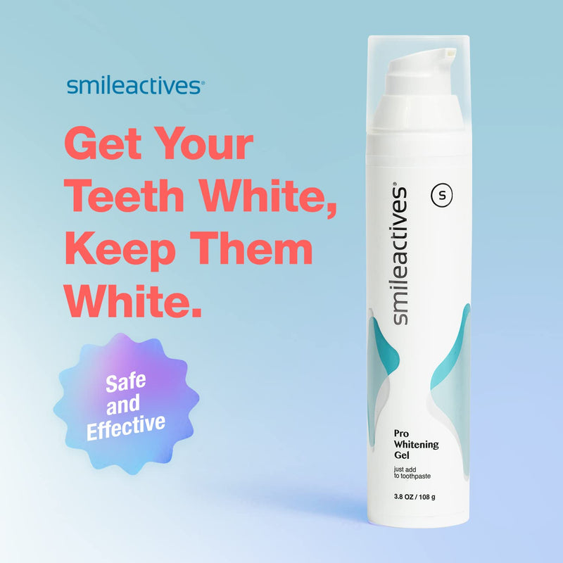 [Australia] - Smileactives Teeth Whitening Gel for Toothpaste with Clinical-Grade Hydrogen Peroxide, Tooth Stain Remover for White Teeth, Dentist Quality Pro Whitening Gel to Remove Coffee Stains, 2 oz Bottle 2 Fl Oz (Pack of 1) 