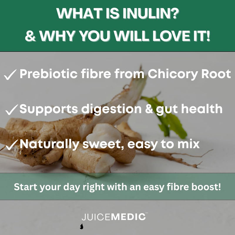 Inulin Fibre Powder 200g – Prebiotic Fibre Supplement for Gut Health, Digestion & Weight Management – Neutral Taste, Easily Mixes in Water, Coffee or Smoothies
