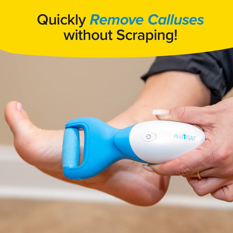 [Australia] - PedEgg Power Cordless Motorized Callus Remover w/ Bright LED Light As Seen On TV, Quickly Removes Calluses & Dry Skin w/ 2000 RPMs of Spinning Action for Smooth, Soft Feet, Easy-Grip Ergonomic Handle 