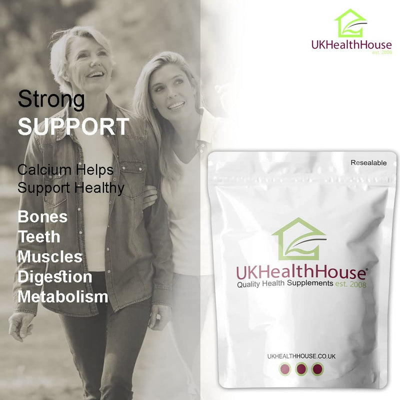 UKHealthHouse Calcium & Vitamin D3 Tablets – High Strength 1000mg Calcium Carbonate with 1200 IU Vitamin D3 | Supports Strong Bones & Teeth | 360 Vegan Tablets 360 count (Pack of 1)