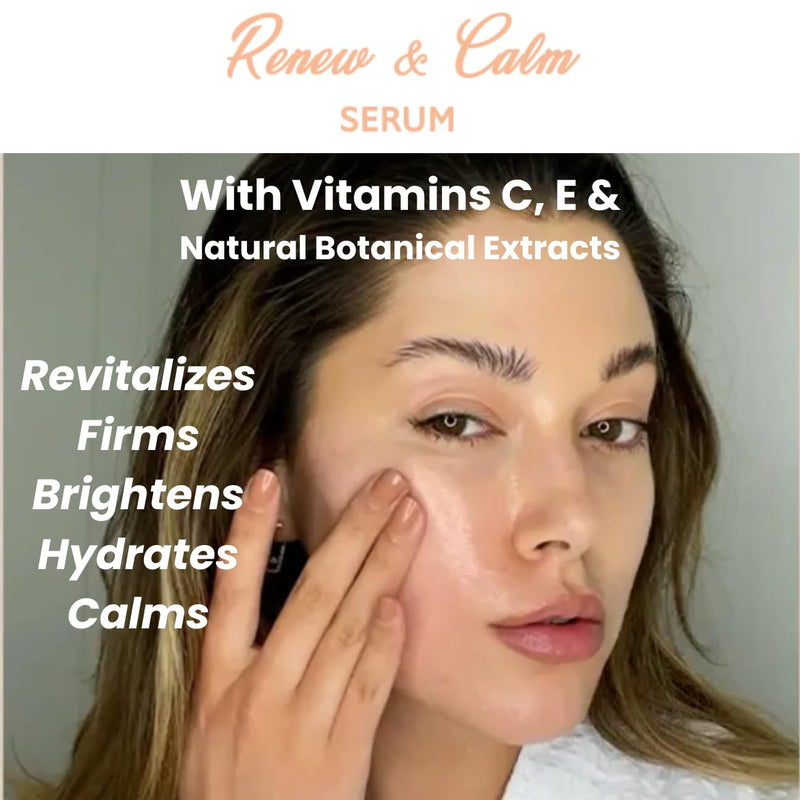 Vitamin C Serum – Hyaluronic Acid Serum for Face with Vitamins C, E & Natural Extracts – Restores, Smooths, Calms, Evens Skin Tone, Anti-Wrinkle – 1 Oz