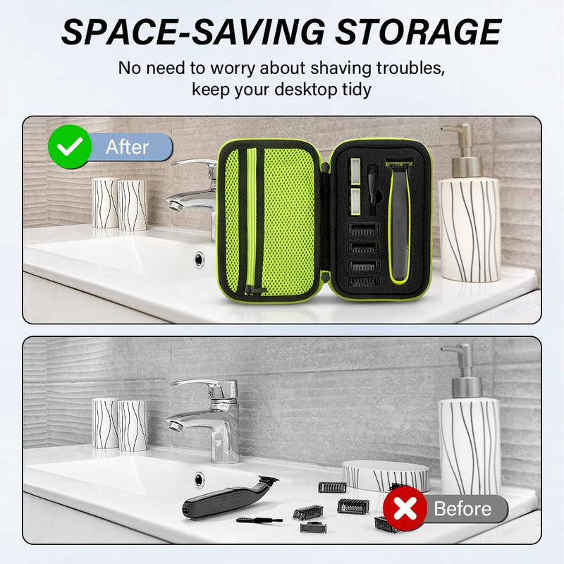 [Australia] - AOGOE Case for Philliips O Blade QP2520/30/70/90, QP2620/30, QP2724, QP2824/30/34, QP6550 Electric Shaver Protective Case, EVA Hard Case Leather with Sponge 