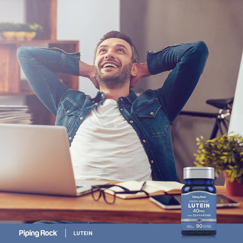 [Australia] - Piping Rock Lutein 40mg with Zeaxanthin | 90 Softgels | Eye Health Vitamins | Non-GMO, Gluten Free Supplement 