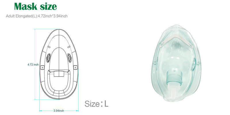[Australia] - 3 Pack Oxygen Mask for Face Adult with 6.6' Tube & Adjustable Elastic Strap - Size L L-3pcsÔºàAdultÔºâ 
