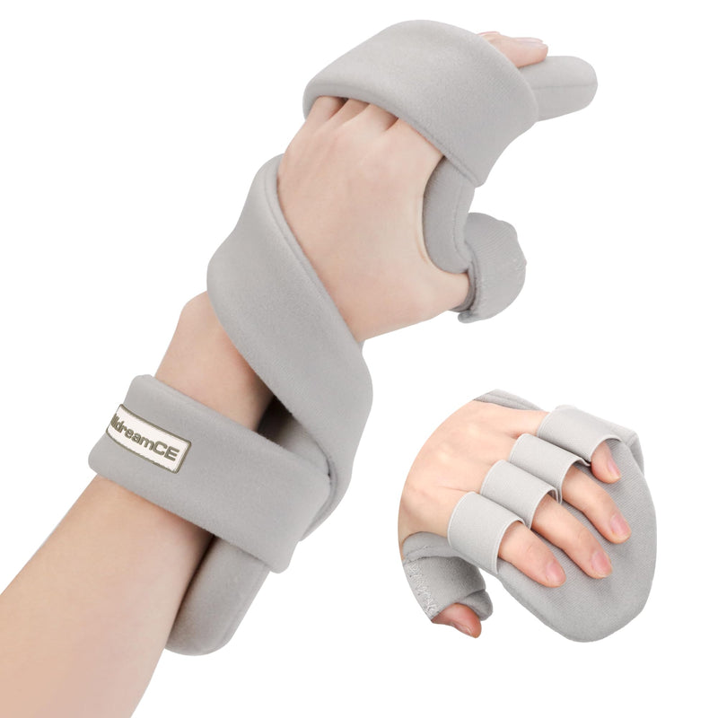 Resting Hand Splints for Straightening Fingers,Carpal Tunnel Wrist Brace Night Immobilizer With Finger Separators for Stroke Rehabilitation,Muscle Atrophy, Dupuytren's Contractures (L) Left