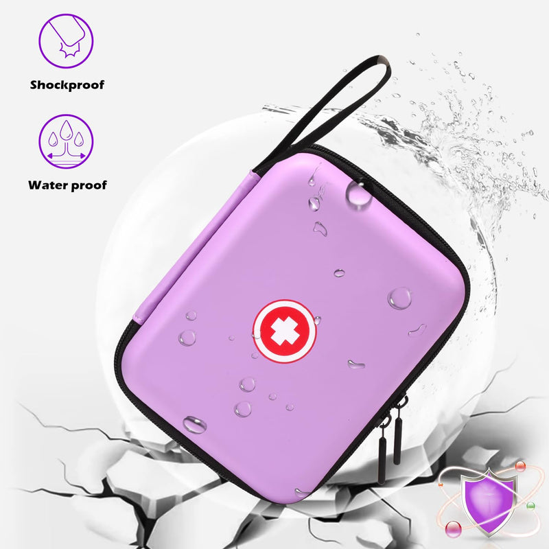 [Australia] - Carrying Case for Portable Nebulizer, Travel Medical Bag, Hard Emergency Medical Bag for Inhaler Spacer Case for Kids and Adults, Masks, Asthma Accessories Case for Medicin Purple 