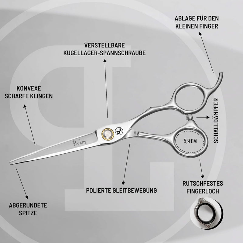 Professional Hair Cutting Scissors 6.5" - German High Carbon Steel Barber Shears with Convex Blades, Ergonomic Design for Salon & Home Use - Pius Lang
