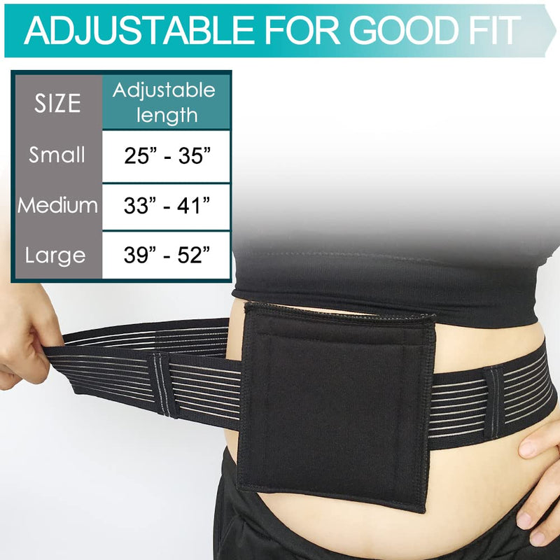 [Australia] - Breathable G Tube Holder Belt Large Square Sponge Feeding Tube Pouch for Gastrostomy J Peg Peritoneal Dialysis PD Peritoneal Dialysis Catheter Accessories Women Men Black Medium 
