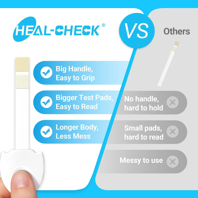 HEAL-CHECK UTI Test Strips, Home Urine Test Kit for Women & Men, 3 Pack | Detect Leukocytes and Nitrite in 2 minutes with easy-grip strips designed for convenient at-home urinary health monitoring 3T