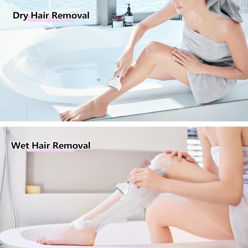 [Australia] - Electric Razors Shavers for Women, Bikini Trimmer 5 in 1 Lady Electric Shaver Razor Wet/Dry Face Razors for Face Nose Eyebrow Arms Armpit Legs Pubic Hair Area Painless Facial Hair Removal for Women Gold 