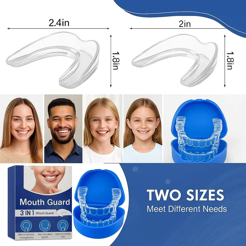 [Australia] - Mouth Guard for Teeth Grinding and Clenching at Night – Dental Night Guard for Sleep Bruxism Relief, Soft Fit Tray for Adults 